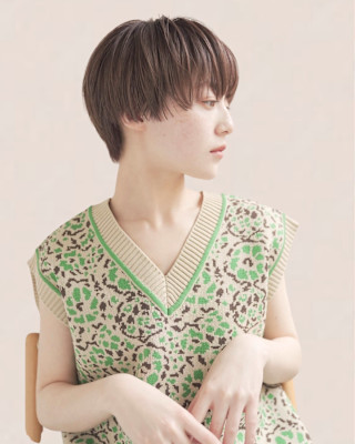 新宿/新宿美容室/ボブ／ショート/カットカラー／縮毛矯正