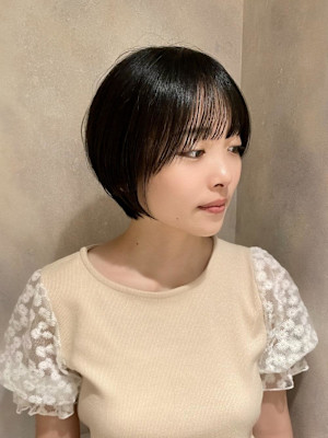 丸みショート×ひし形ショートボブ×前髪あり×20代30代