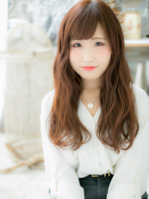 大人フェミニン♪くせ毛風ゆるふわ小顔ロング　レイヤーロング