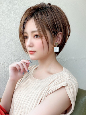 小顔/前髪/イメチェン/ショートボブ/髪質改善