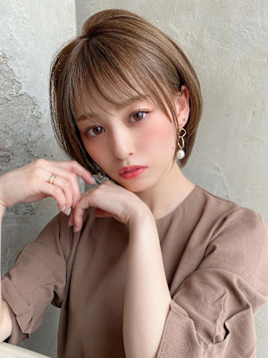 30代/40代/小顔/前髪/イメチェン/ショートボブ