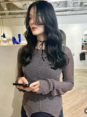 ロング顔周りレイヤーおくれ毛前髪名駅/名古屋