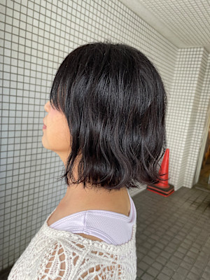 波巻きウェーブボブ