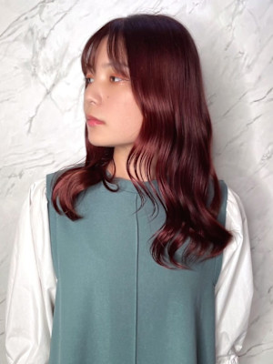 【MICHI 富田店　古作蓮】顔周りレイヤー　ピンクブラウン