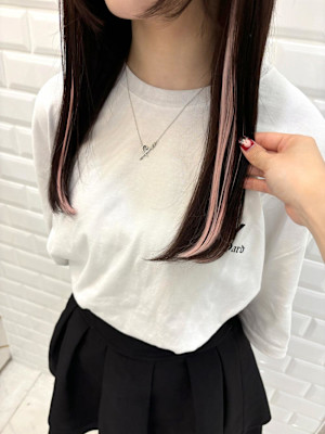 透明感ブラウン×インナーエクステピンク＊まゆ