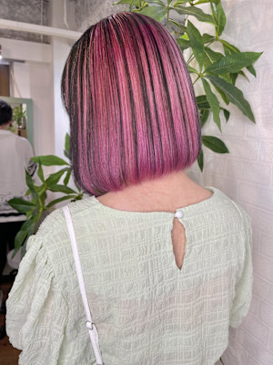 ピンクのアンブレラカラー