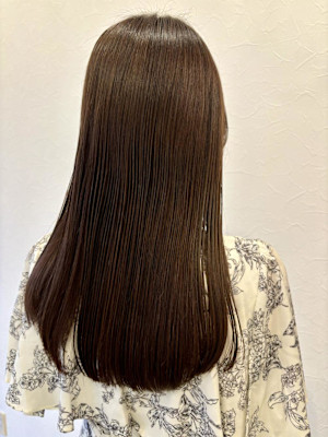 艶カラー/グレージュ/サラ艶ストレート