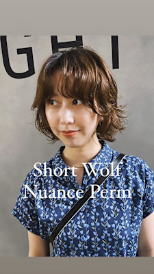 外国人風パーマ/ショートパーマ/ウルフパーマ/ボブパーマ