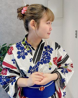 【hinari】#浴衣ヘア #ふわふわお団子ヘア