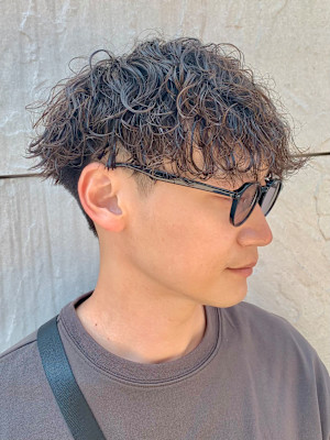 無造作パーマ波巻きパーマ波巻きスパイラルパーマツーブロック