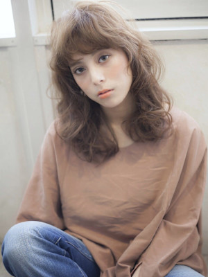 似合わせカット　ピンクブラウン　エアリーロング　美髪