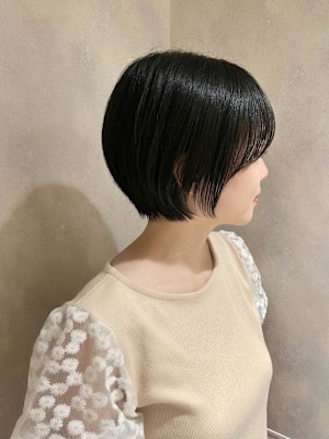 ショートボブ×丸みボブ×前髪あり×20代30代/斎藤