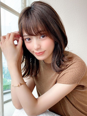 30代/40代/小顔ヘア/前髪/こなれミディ