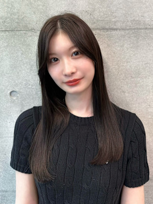 オリーブベージュ◯大人セミロング