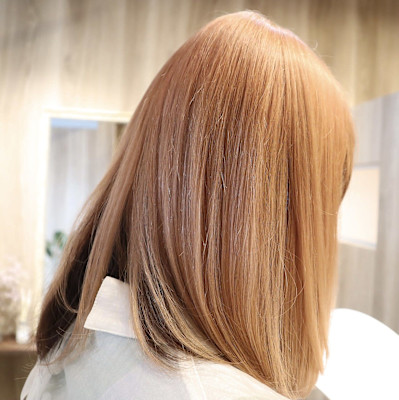 【サーモンピンク】ブリーチ＋ナチュラルハーブカラー