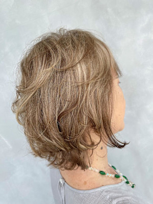 上品ハイライト/白髪ぼかしハイライト/ミルクティー/ベージュ