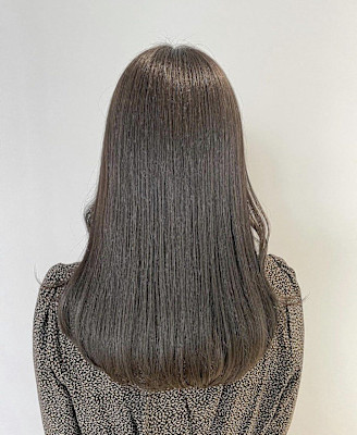 20代30代髪質改善ストレート艶感グレージュ透明感カラー