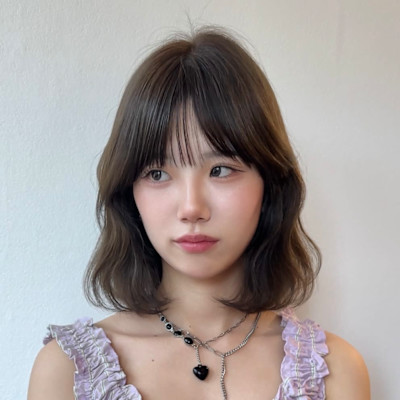 韓国ボブ　タッセルボブ　タンバルモリ　グレージュカラー