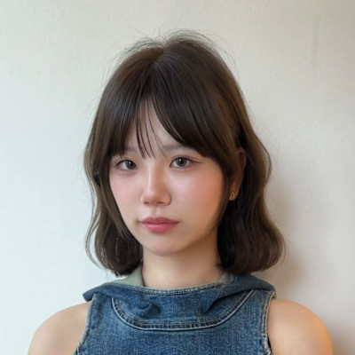 韓国ボブ　タッセルボブ　タンバルモリ　グレージュカラー