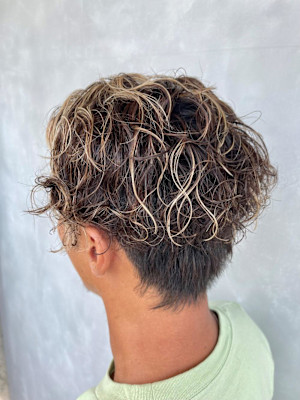 ハイライトパーマ/メンズパーマ/サーフ