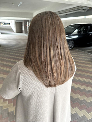 オリーブベージュ　髪質改善カラー　エイジングケア