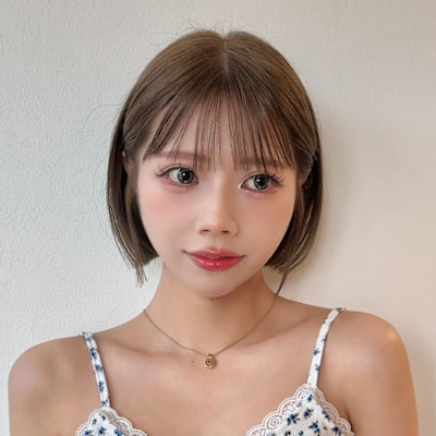 韓国ボブ　ミニボブ　タッセルボブ　グレージュカラー