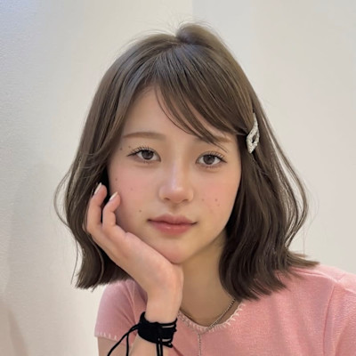 韓国ボブ　タッセルボブ　ブリーチ無しダブルカラー　