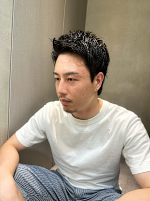 【吉田智哉】メンズパーマ、メンズセンターパート、7:3パート