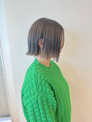 あごライン切りっぱなしボブ　【担当神野】