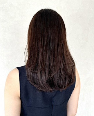 ブリーチ無し・ラベージュカラー・セミロング