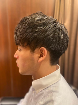 マッシュ×ふんわりパーマ