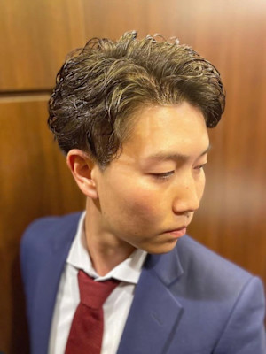 ビジネスパーマ&ツーブロック