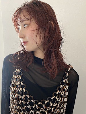 レッドブラウン_顔まわりレイヤー_下北沢