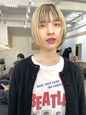 ショートボブ/リバースインナーカラー_下北沢
