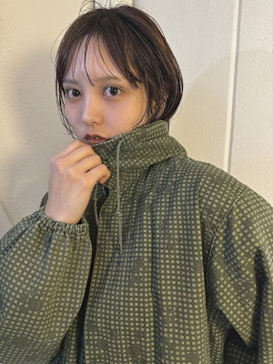 くすみブラウン_シースルーバング_下北沢