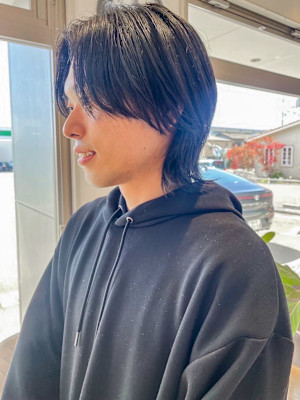 メンズ韓国風マッシュウルフ