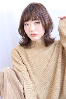 ウルフカット＊ミルクティーベージュ