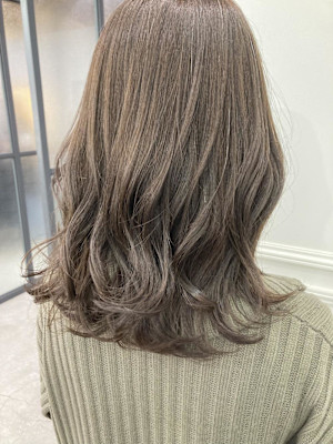 美髪/大人かわいい/こなれミディ/サンドベージュ