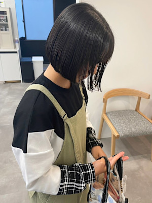 簡単スタイリングコンパクトボブ＊大人かわいい顎ラインボブ