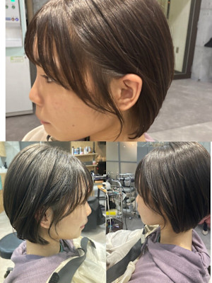 韓国風ミニボブ#ニュアンスカラー#アースカラー#愛されショー