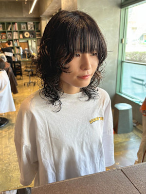 【束間◎】ウルフ×パーマ