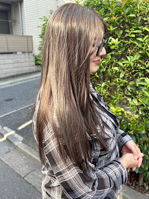 シアーカラーオリーブベージュヘルシーカラー＊ストレートロング