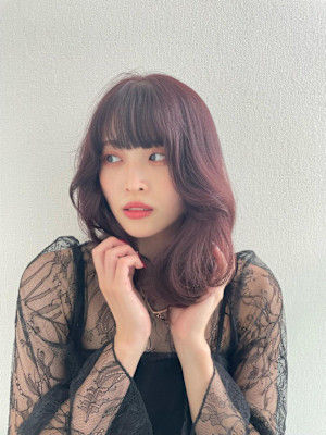 韓国風レイヤーカット＋ピンクベージュ