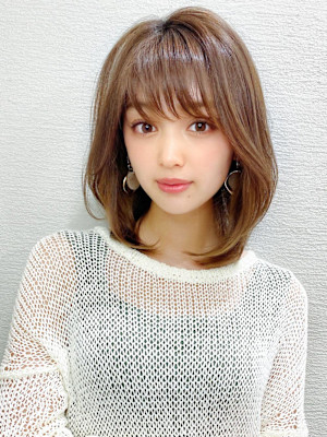 30代/40代/小顔ヘア/前髪/こなれミディ