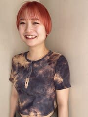 【RED】レッドオレンジ_マッシュショート_シースルーバング