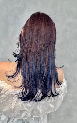 ラベンダー/ネイビー/グラデーション