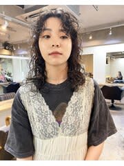 ワイドバングのハードパーマ