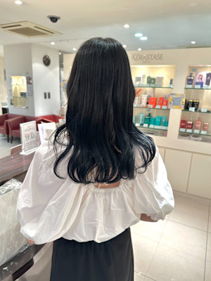 暗髪ブルーブラック！