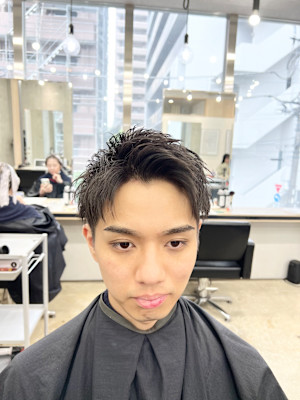 赤羽メンズカット刈り上げ短髪ショートアップバングスタイル