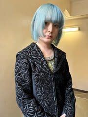 【pale blue】水色カラー_ステップカット_ボブ